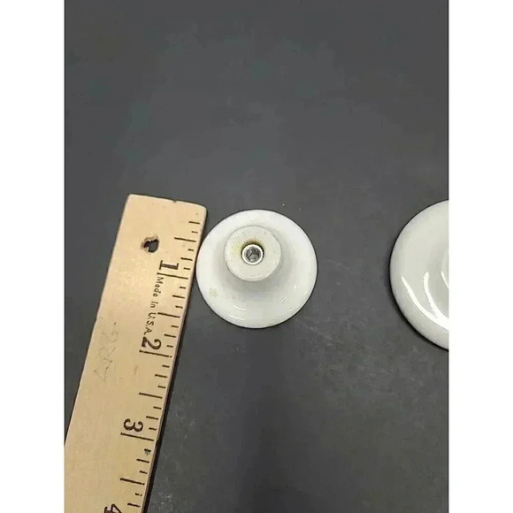 Vintage Porcelain White Rose Pull Knob Handles Made in Japan Set of 6 - Picture 7 of 7